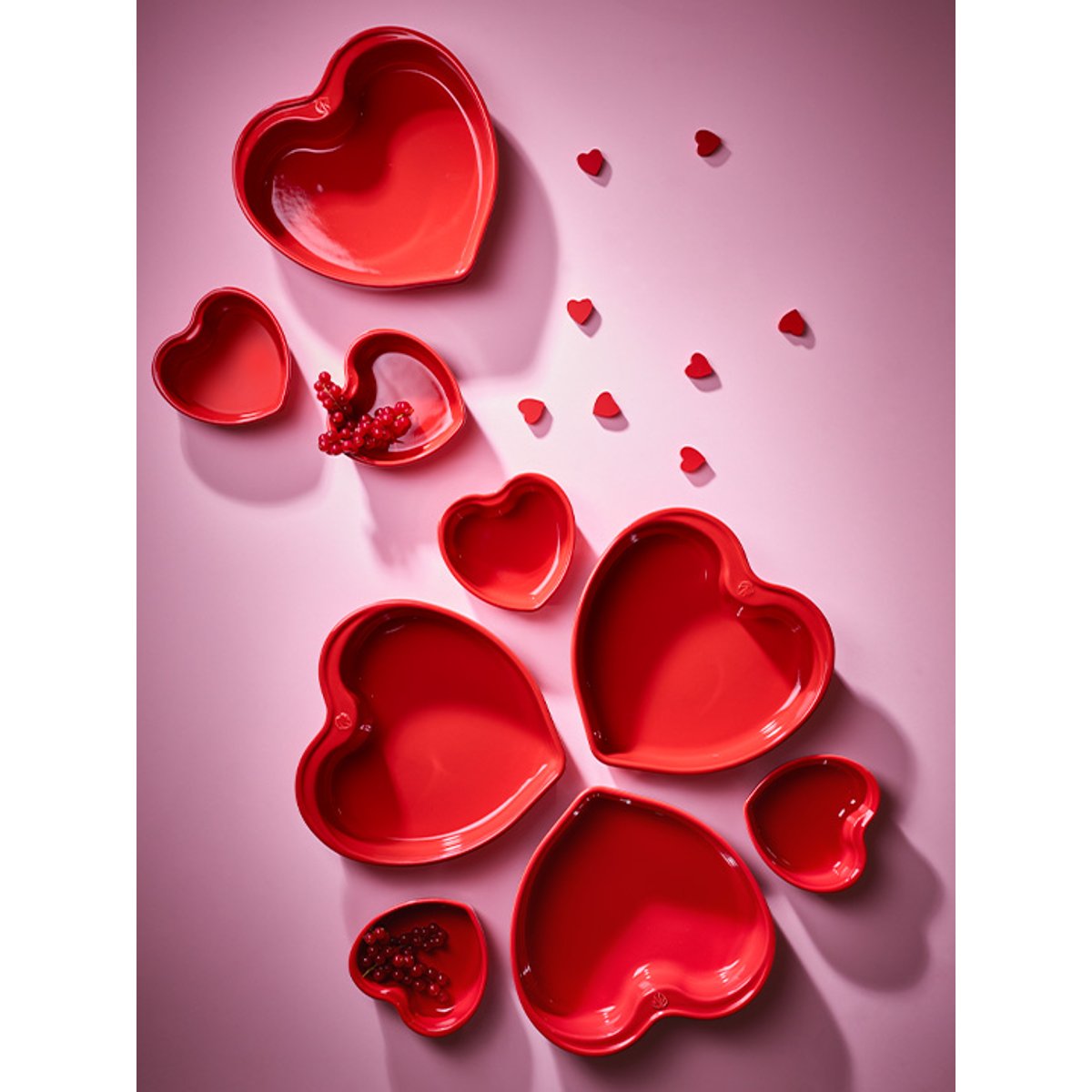 Plat four céramique coeur rouge 26 cm FOR YOU rouge, PEUGEOT