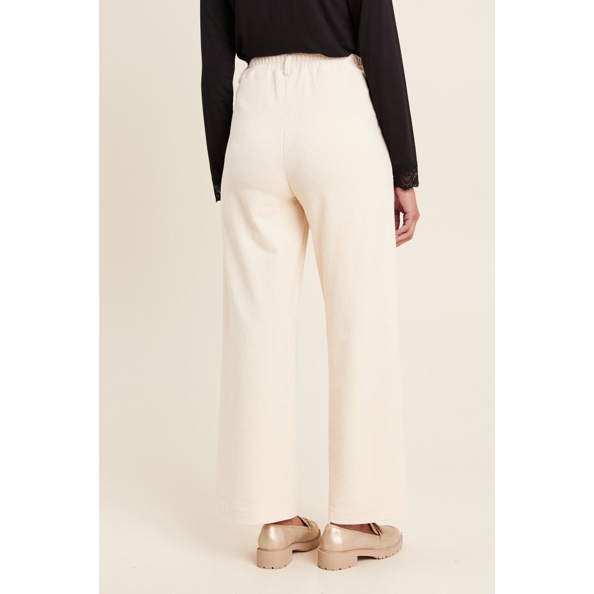 Pantalon large velours ivoire, BREAL