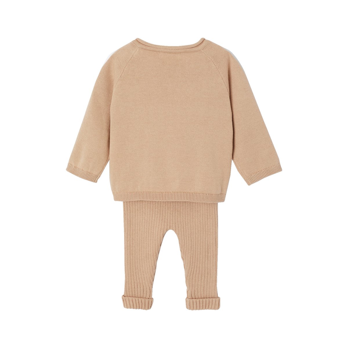 Ensemble naissance pull et pantalon beige, VERTBAUDET