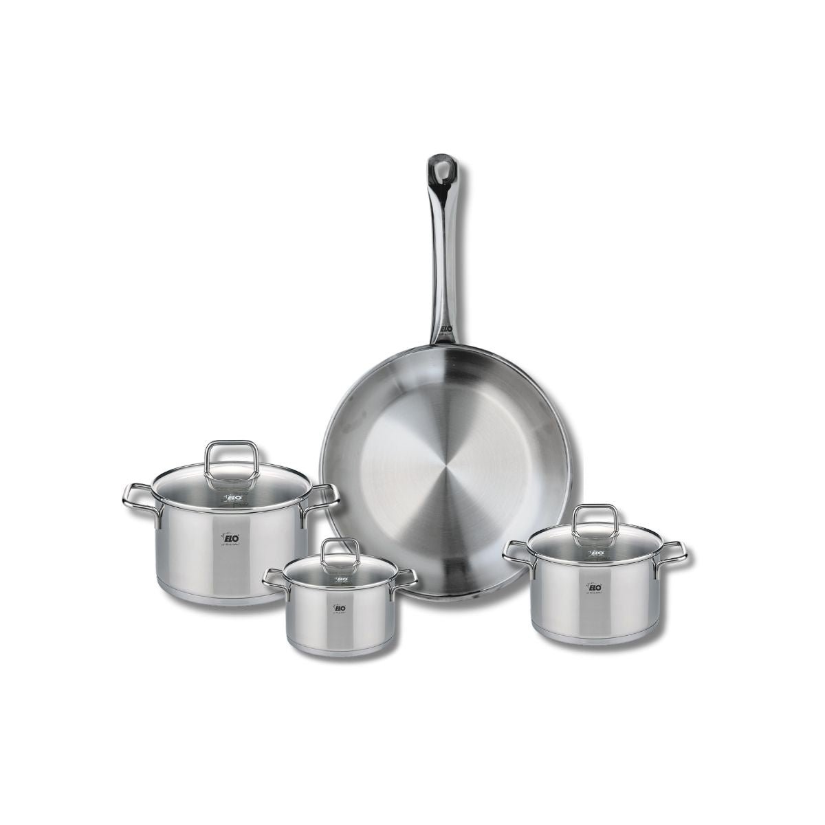 Batterie 1 poêle 28cm + 3 faitouts 12/14/16cm PROFI CITRIN inox, ELO