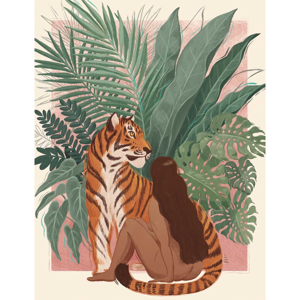 Papier peint femme de la savane intissé, HEXOA