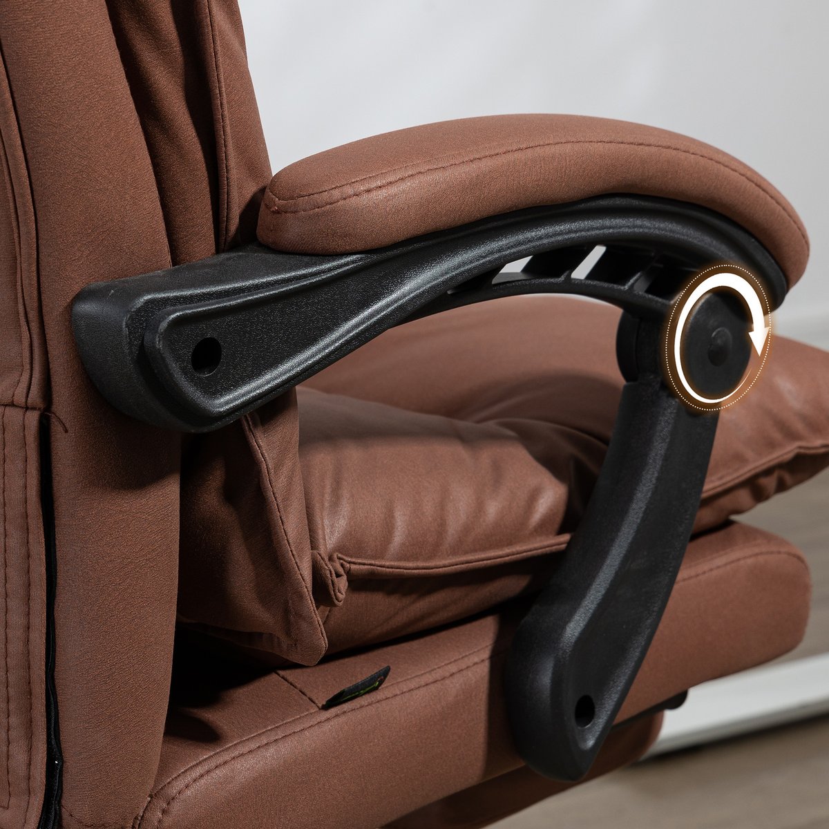 Fauteuil de bureau avec fonction massage marron et noir, HOMCOM