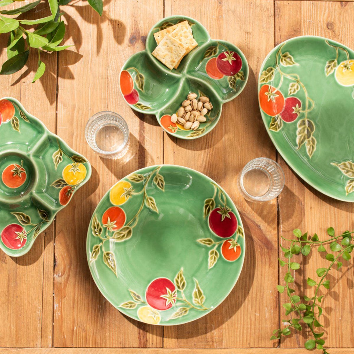 Plat rond Pomodoro 30 cm - POMODORO vert, TABLE PASSION