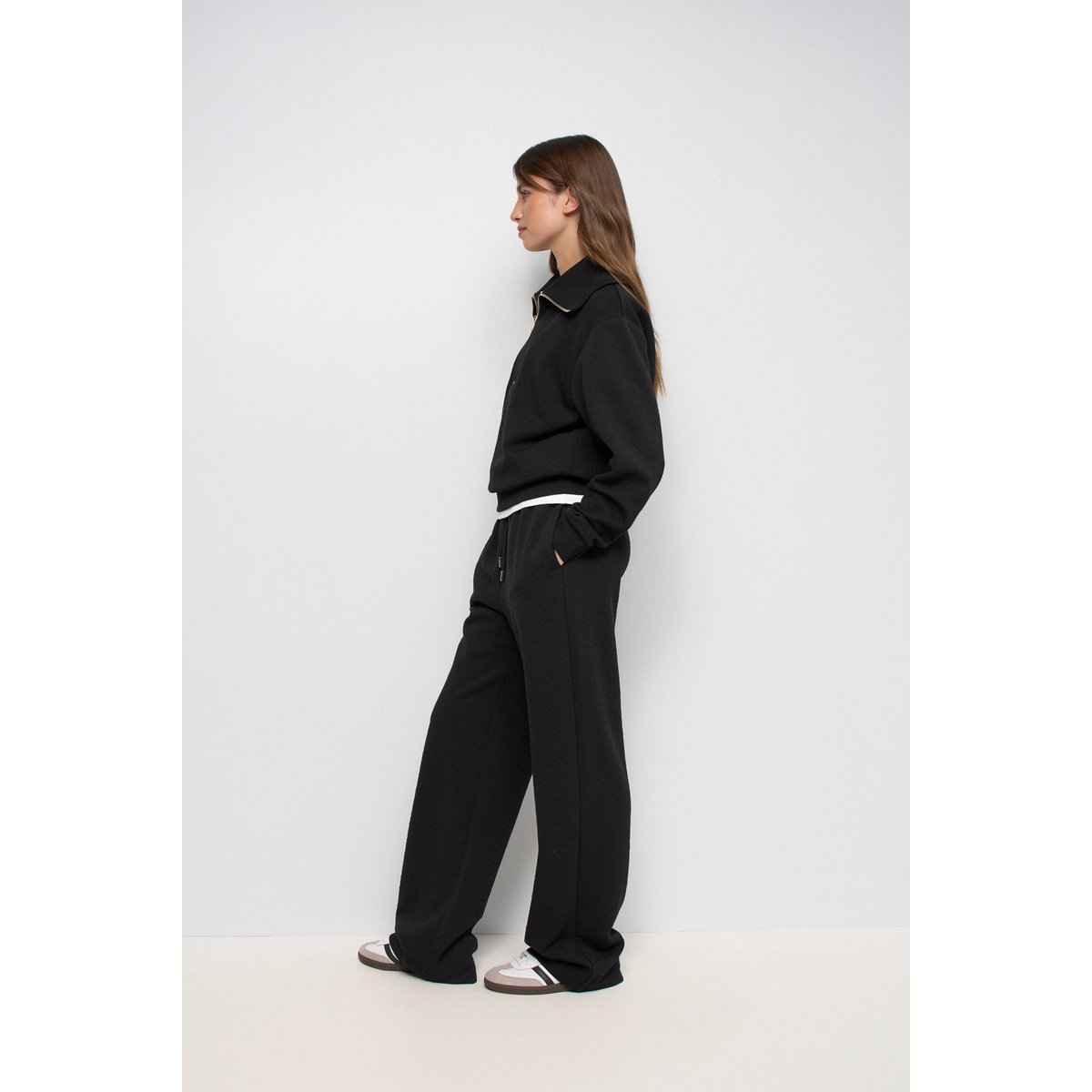 SWEATSHIRT EN JACQUARD ZIPPÉ noir, SALSA JEANS