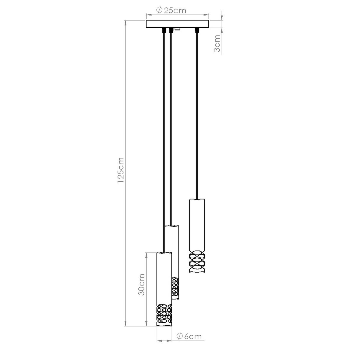 Suspension Acier Blanc GU10 3 Liro blanc, EDEN