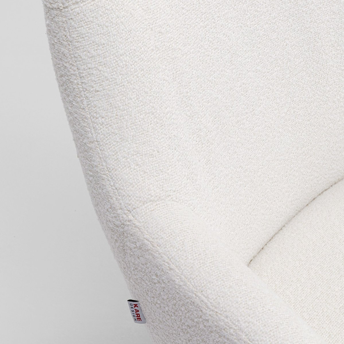 Fauteuil pivotant en polyester bouclé, MIMI crème, KARE DESIGN
