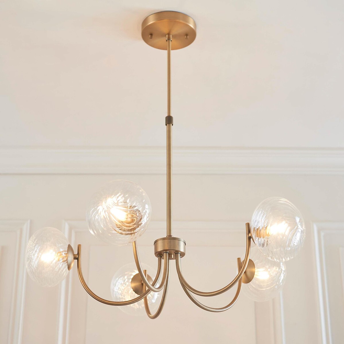 Harville 5-Light Dome Glass Pendant Light aged brass, ÉDITÉ