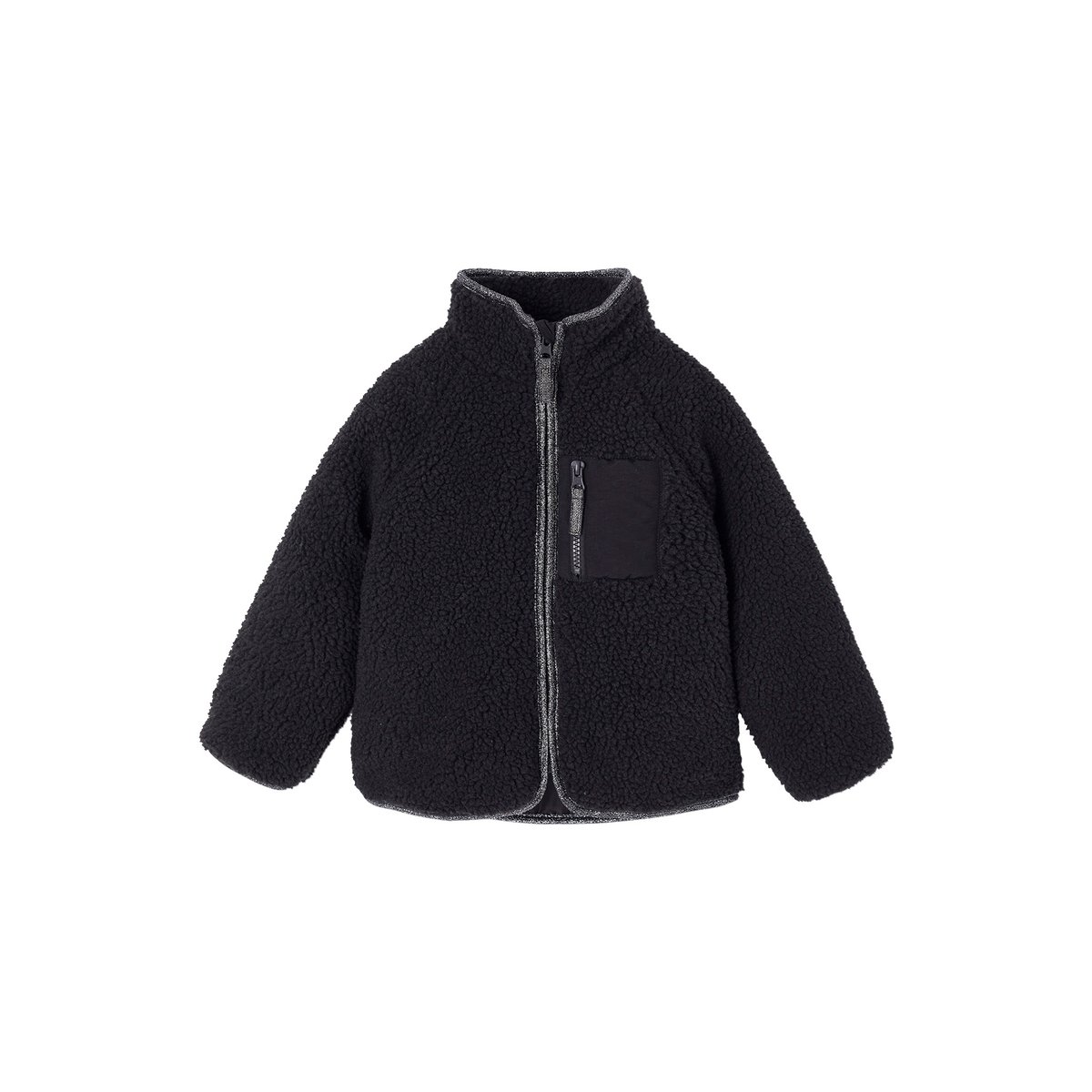 Veste en sherpa Fille anthracite, VERTBAUDET