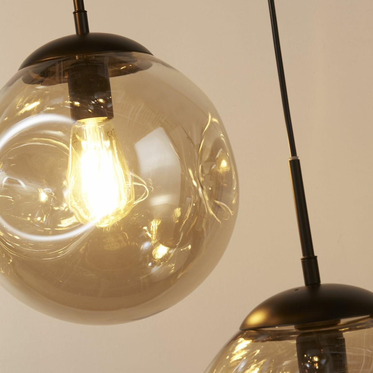 Paris 5-Light Hammered Glass Multi-Drop Pendant Light black, SO'HOME
