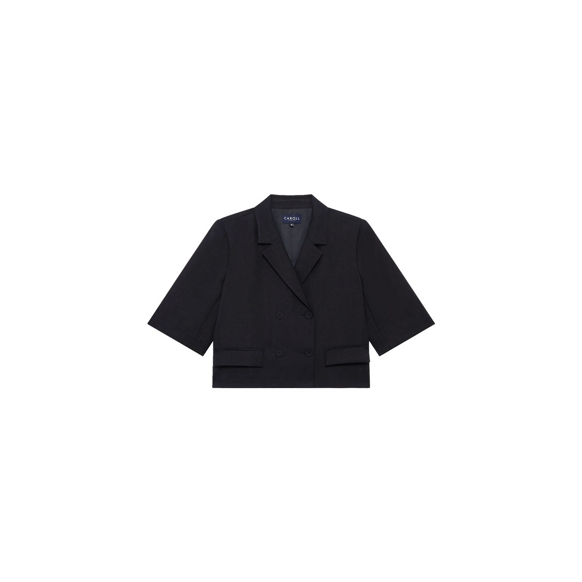 Veste droite en lin VAMPINA noir, CAROLL