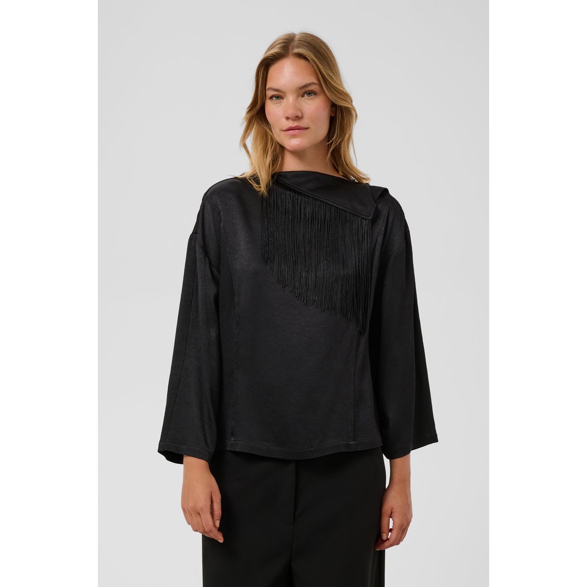 Blouse à manches longues noir black, SOAKED IN LUXURY
