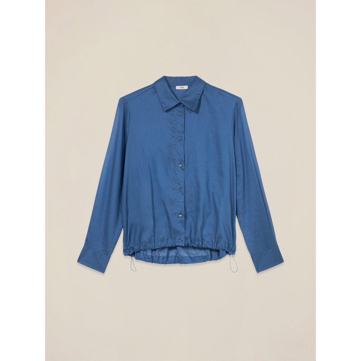 Chemise avec cordon de serrage au bas bleu, OLTRE