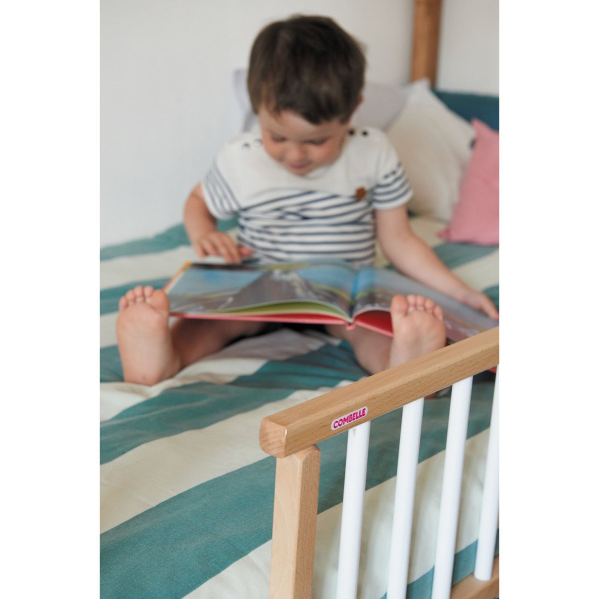 Barrière de lit enfant bois 35 x 127 Audrey blanc, COMBELLE