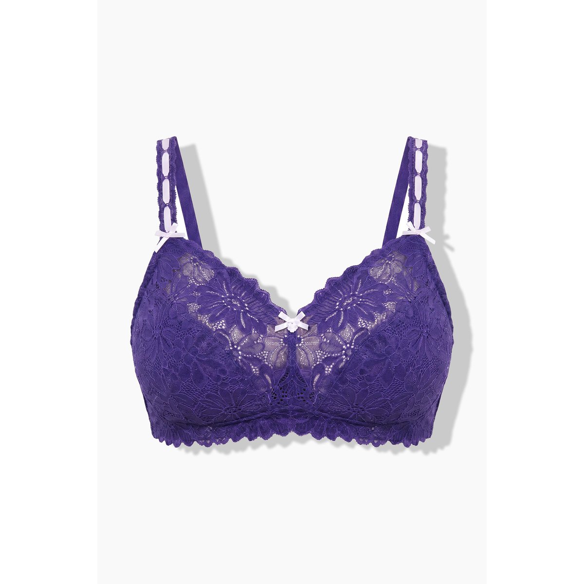 Bralette TruYou en dentelle à fleurs bleu lilas, ULLA POPKEN
