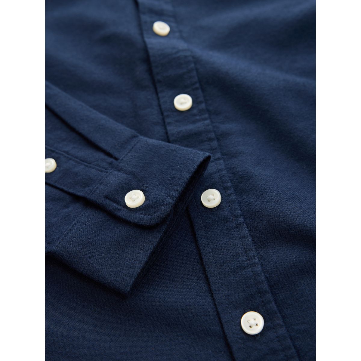Chemise oxford à manches longues brossée bleu marine, NEXT
