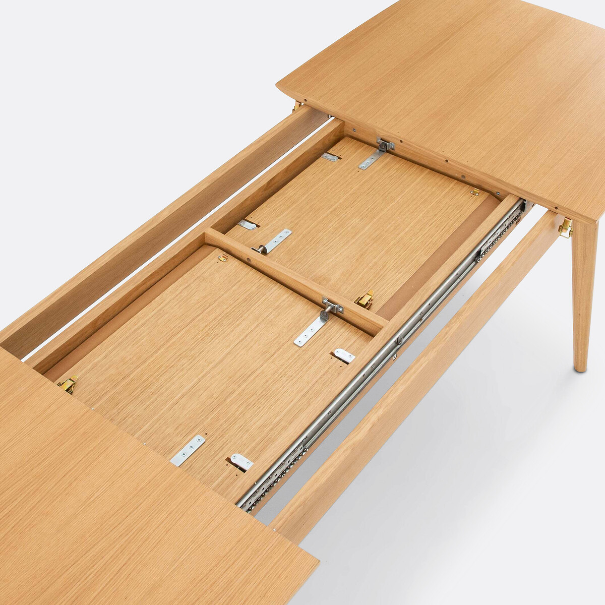 Table à manger, extensible, en chêne et plaqué, 4 à 10 couverts, BIFACE chêne, LA REDOUTE INTERIEURS