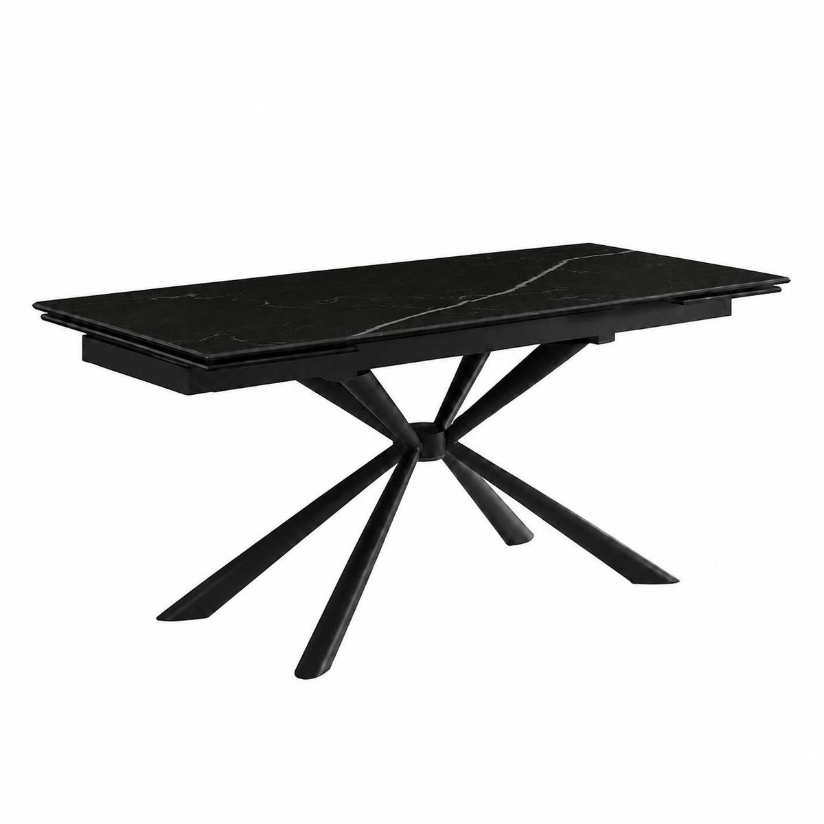 Table céramique extensible noire marbrée 180-260 cm LUGANO noir, PIER IMPORT
