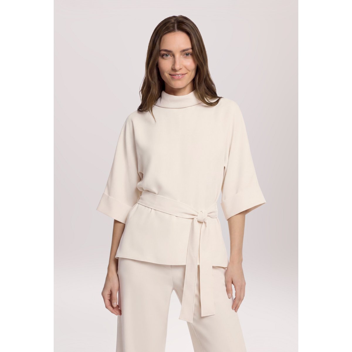 Blouse tunique à ceinture à nouer champagne sorbet, VERA MONT