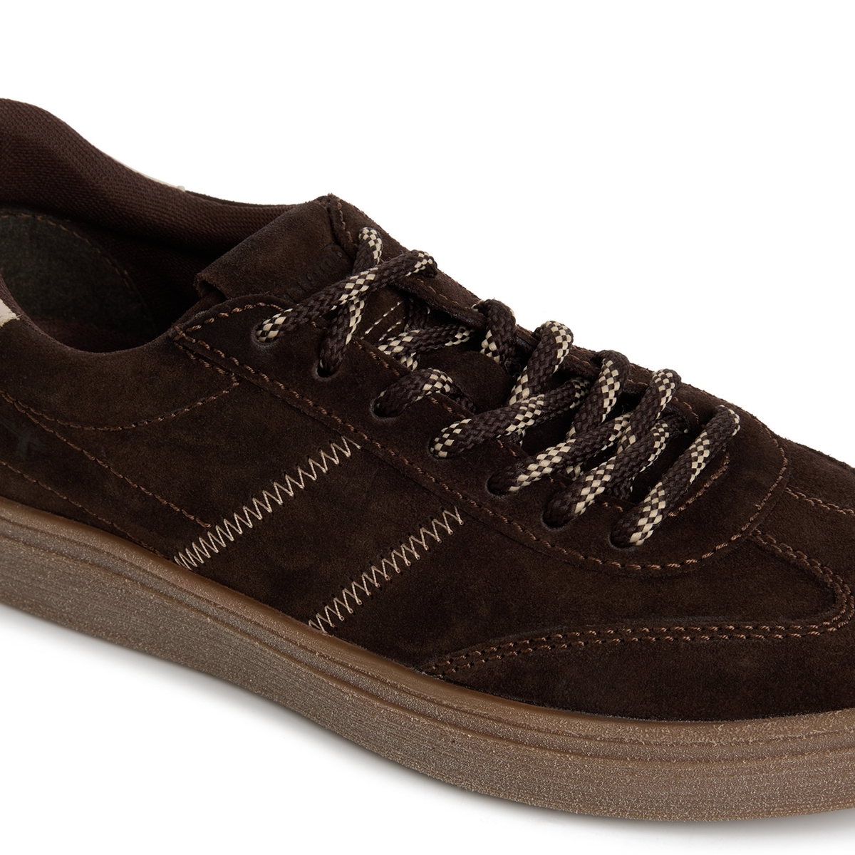Basket en cuir marron mocca, TAMARIS