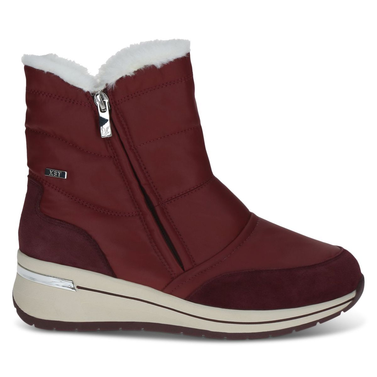 Bottine en cuir violet violet raisin, CAPRICE