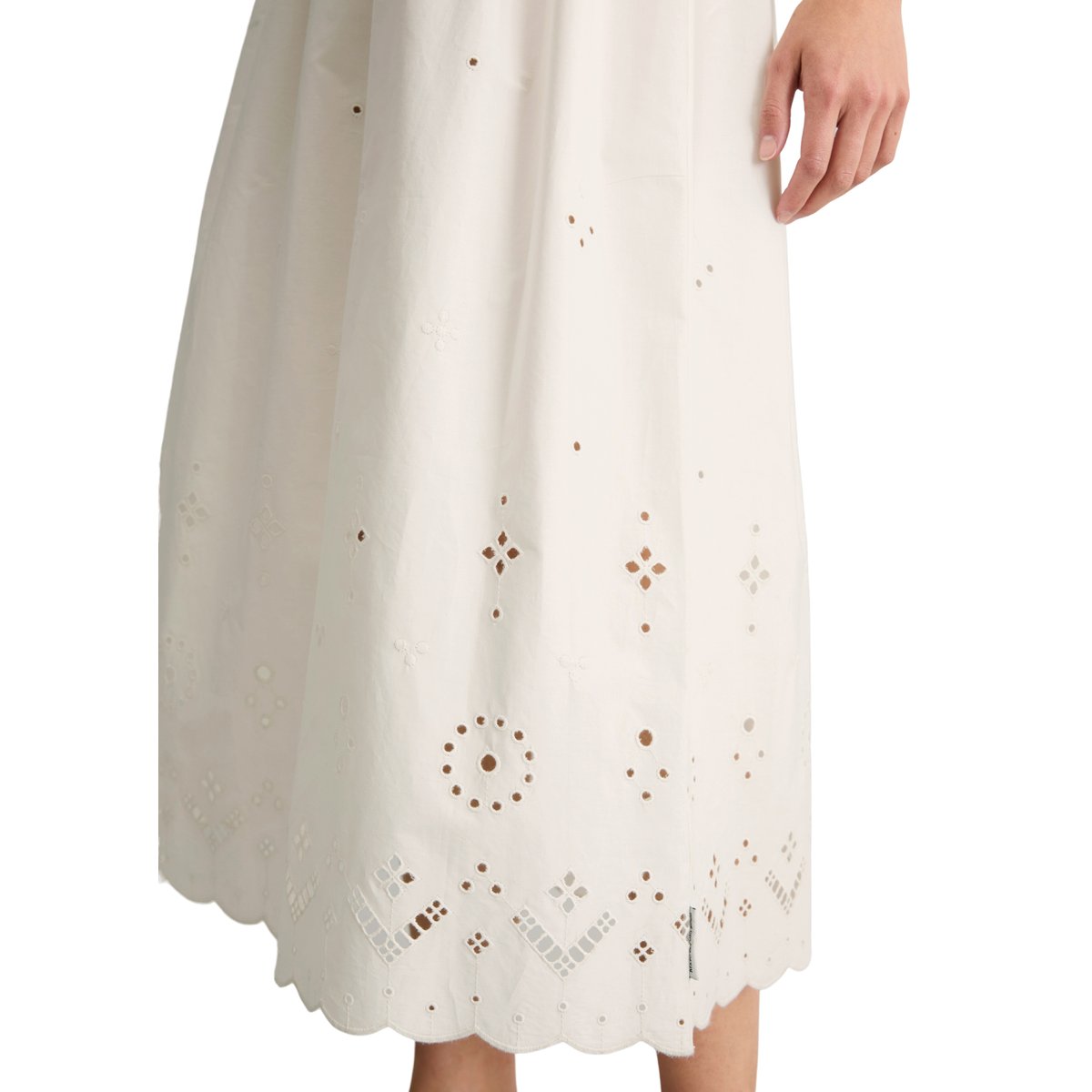 Robe avec jupe en dentelle en pur coton organique blanc, MARC O’POLO DENIM