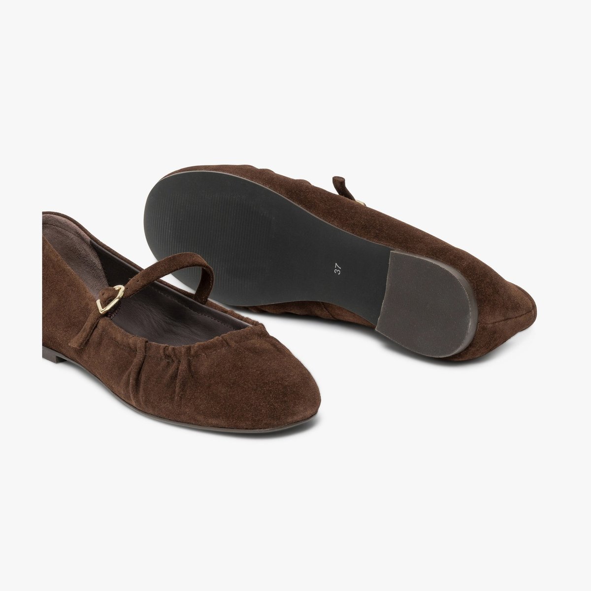 Ballerine en cuir BETTANY marron chocolat, BOCAGE