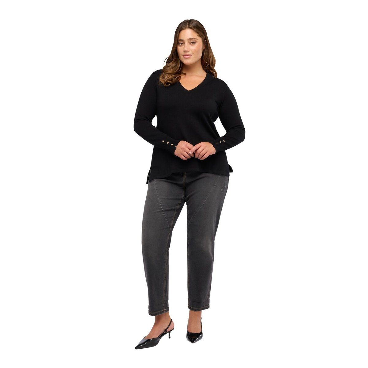 Jean barrel stone washed gris, FIORELLA RUBINO