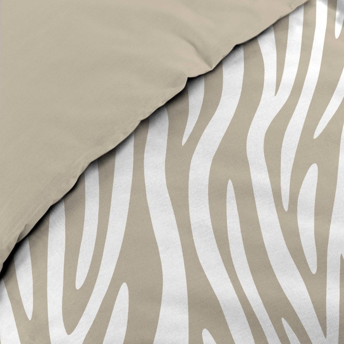 Housse de couette 240x220 + 2 taies 100% coton ZEBRIS beige, DECORATIE
