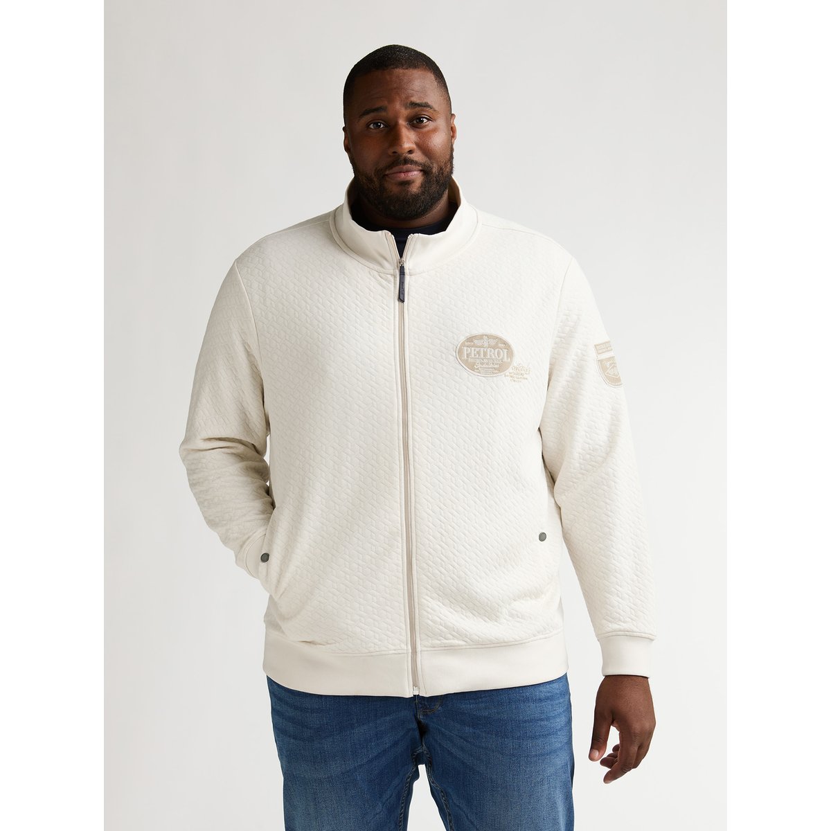 Cardigan décontracté grande taille kilómetro blanc seashell, PETROL INDUSTRIES