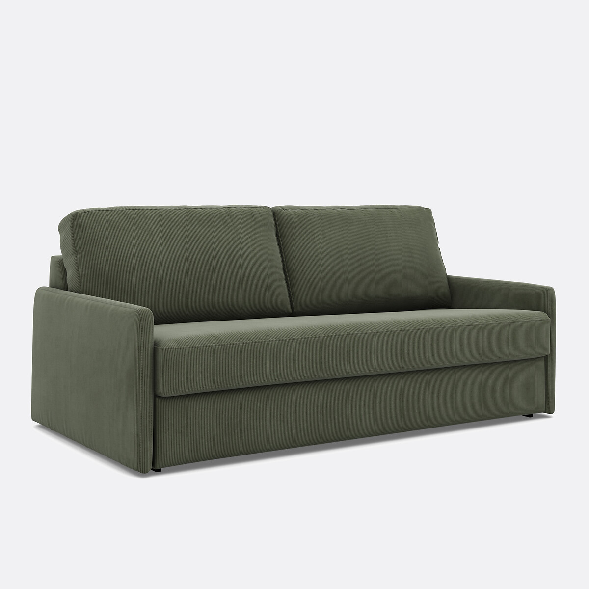Canapé convertible, Comfort Bultex®,en velours côtelé fines cotes, MARTA vert, LA REDOUTE INTERIEURS