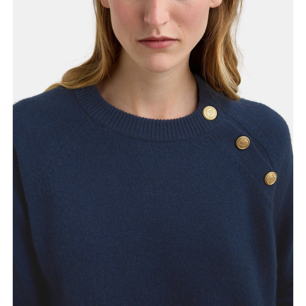 Pull marinière droit fouesnant cachemire bleu marine, GALERIES LAFAYETTE