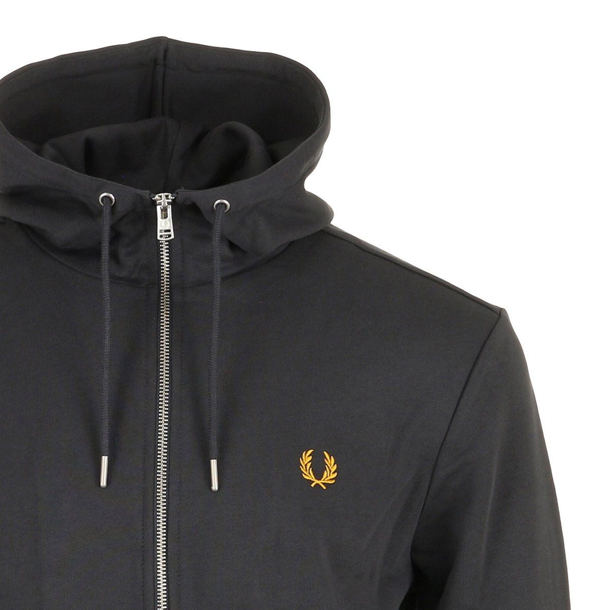 HOODED ZIP THROUGH SWEATSHIRT anchor grey golden, FRED PERRY