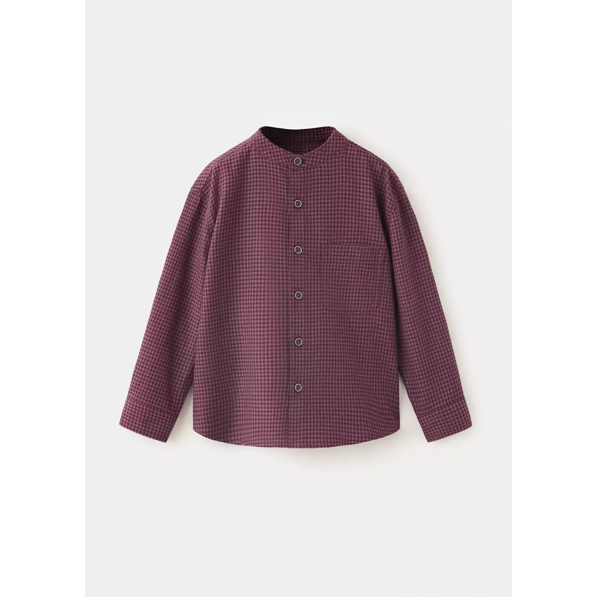 Chemise en coton à carreaux vichy grenat, MANGO BABY