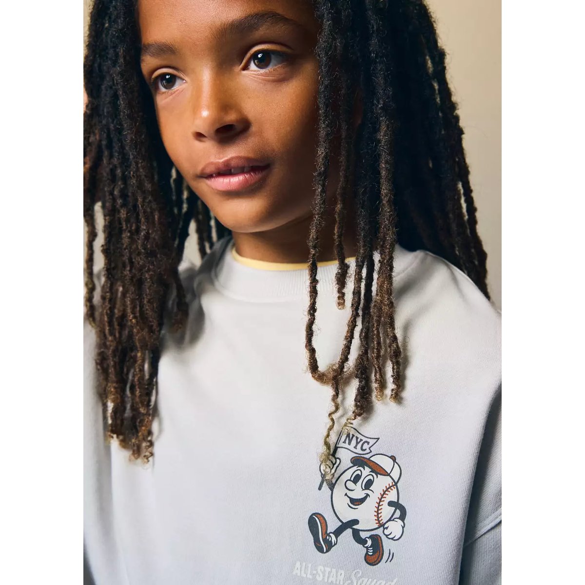 Sweat-shirt oversize imprimé gris glacé, MANGO KIDS