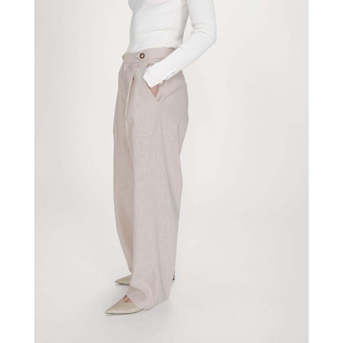 Gerade geschnittene Bundhose VANELIS beige, GRACE & MILA