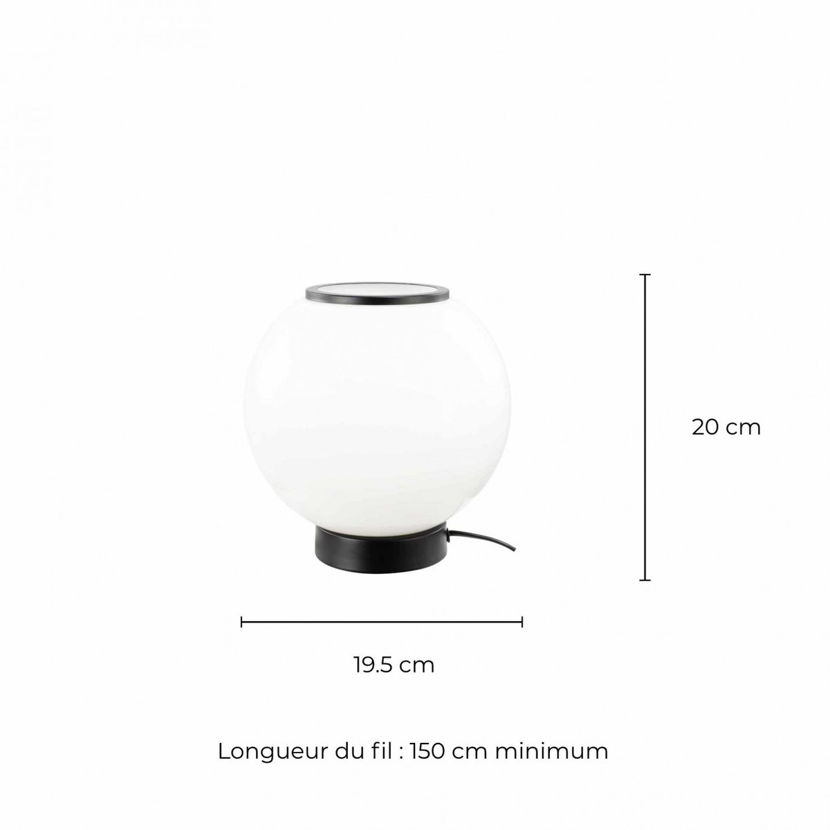Lampe à poser en verre & métal, SILEA blanc, C-CREATION