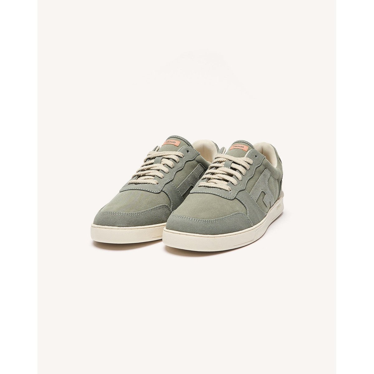 Baskets basses tissu HAZEL kaki foncé, FAGUO