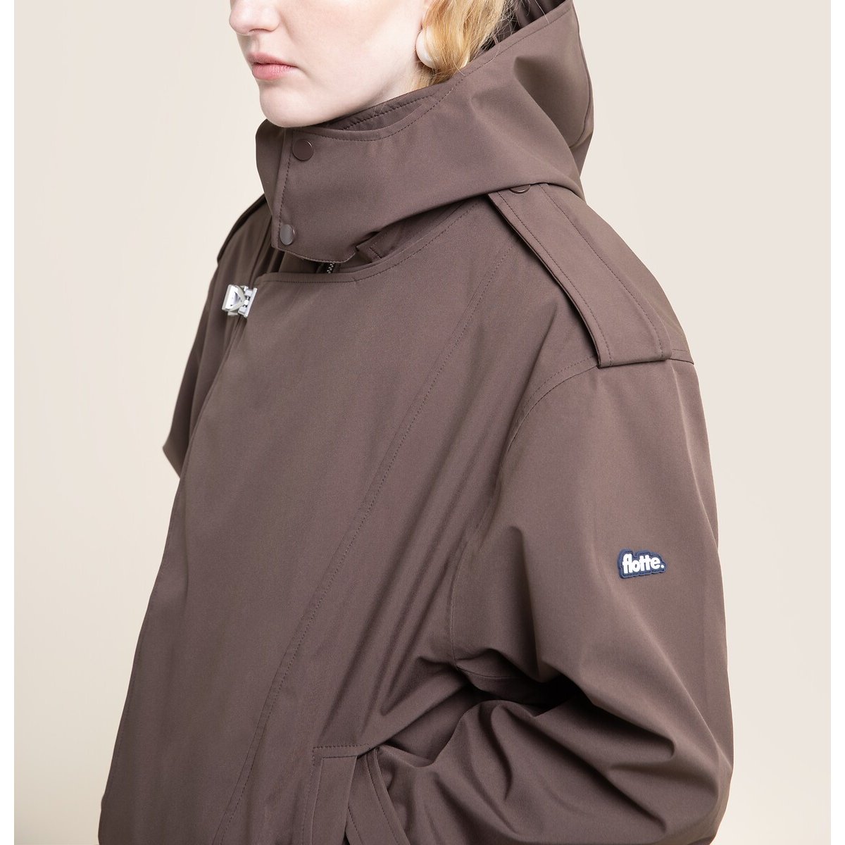 Veste imperméable à capuche amovible, RIVOLI chocolat, FLOTTE