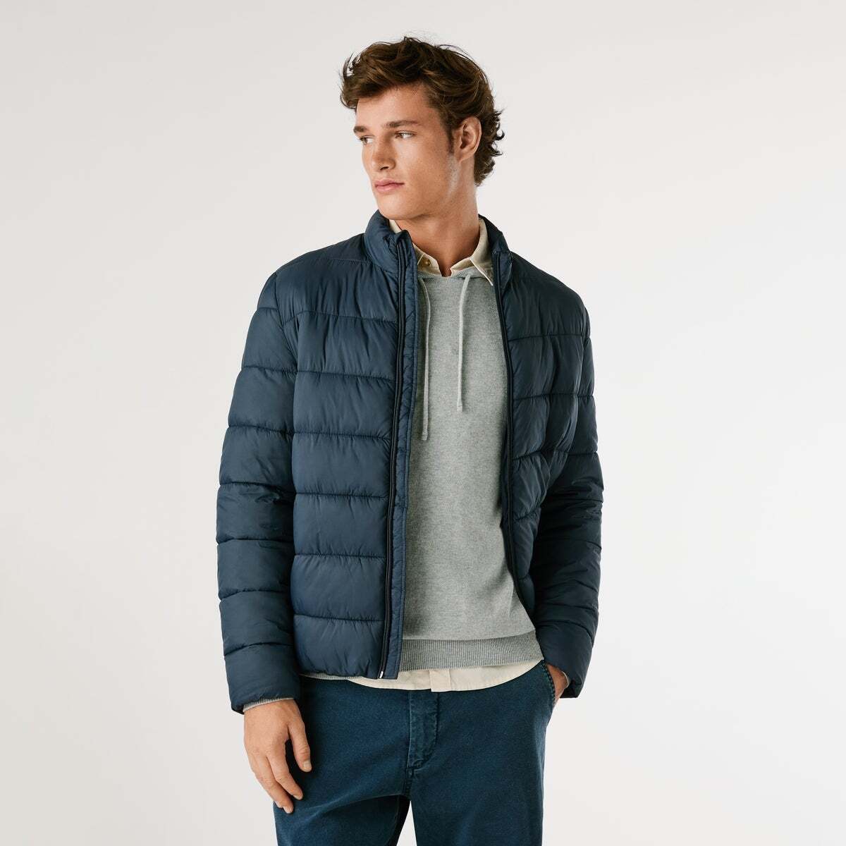 Doudoune Matelassée À Col Montant bleu, PEPE JEANS