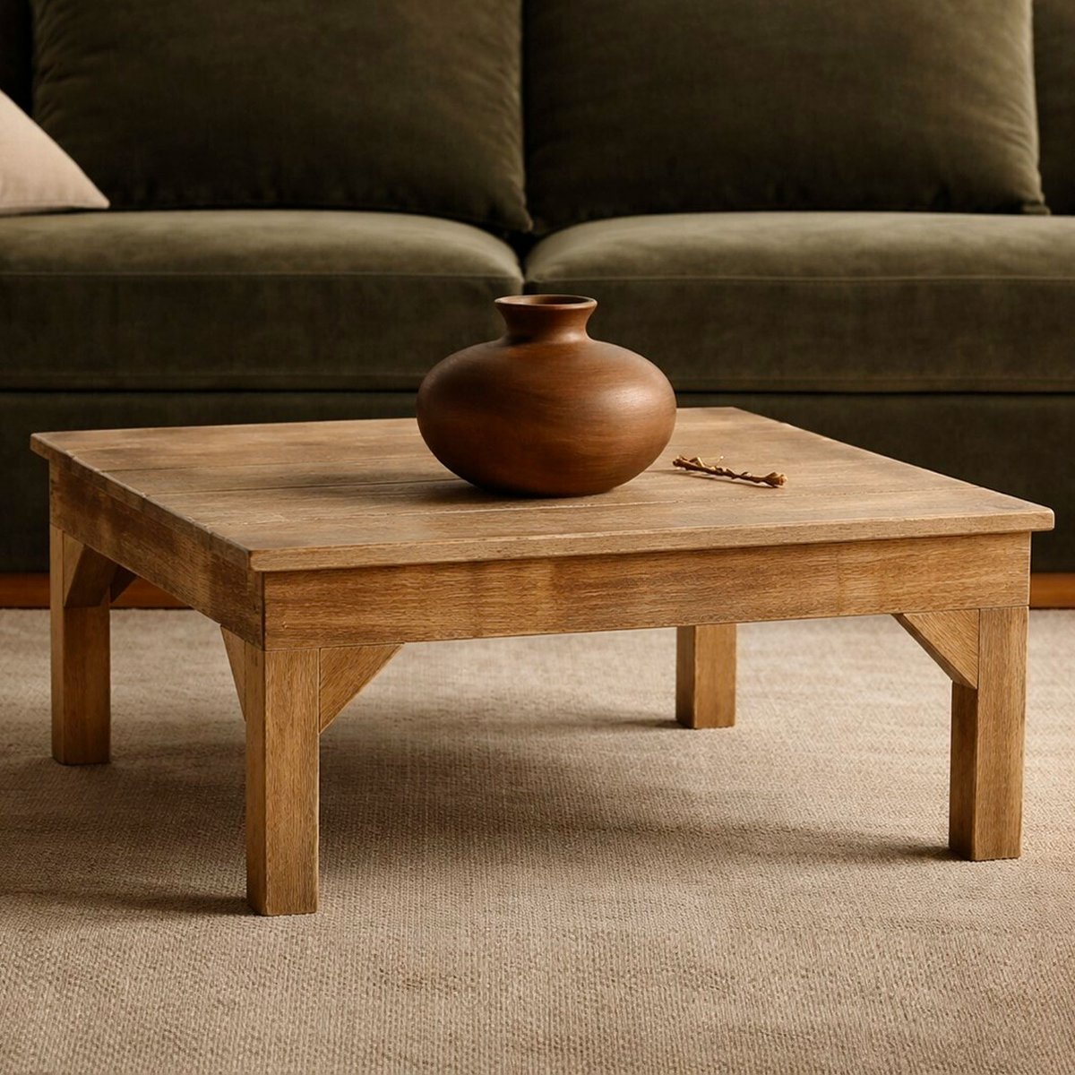Table basse carré en bois de manguier 60x60x40cm bois, WADIGA