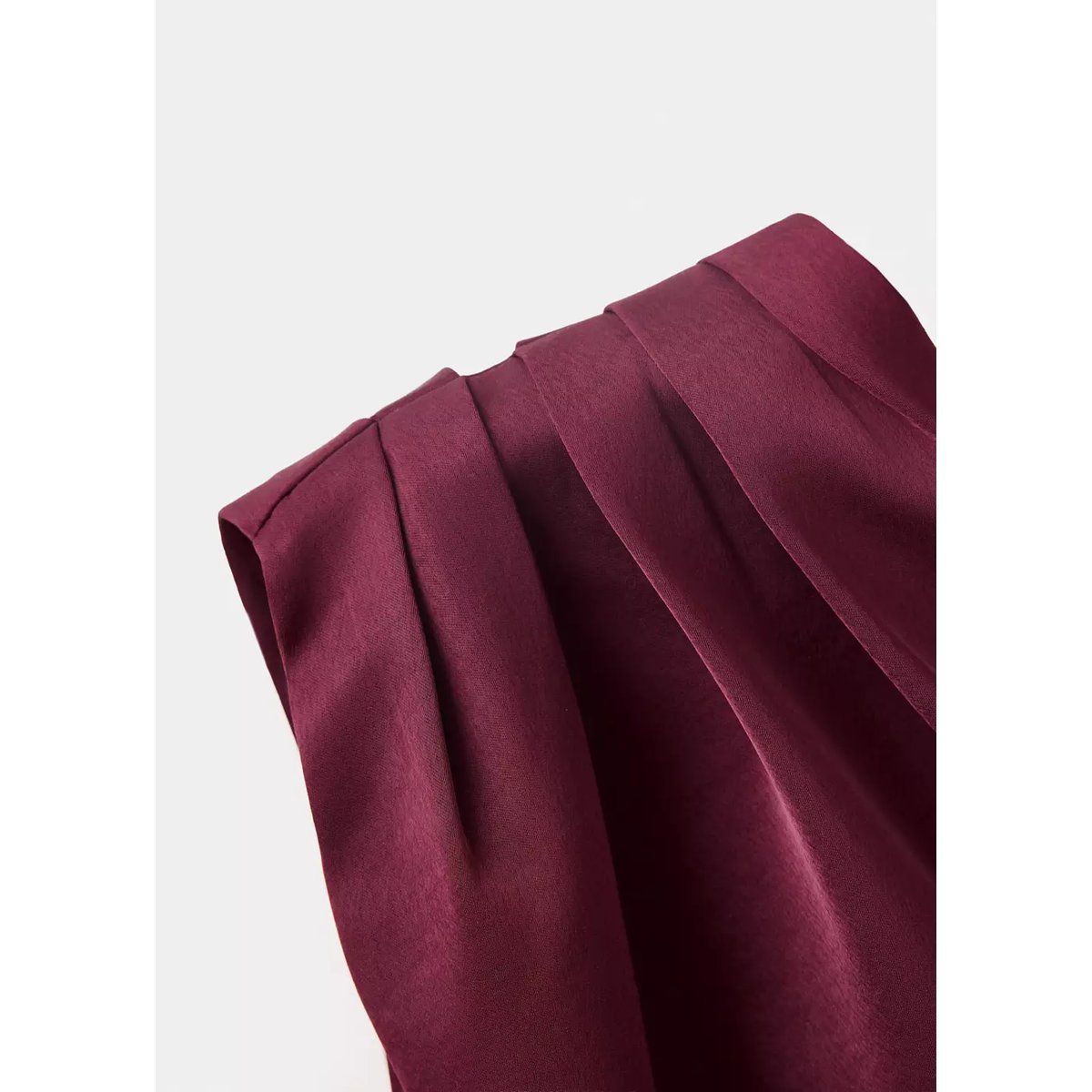 Blouse satinée à basque peplum bordeaux, MANGO