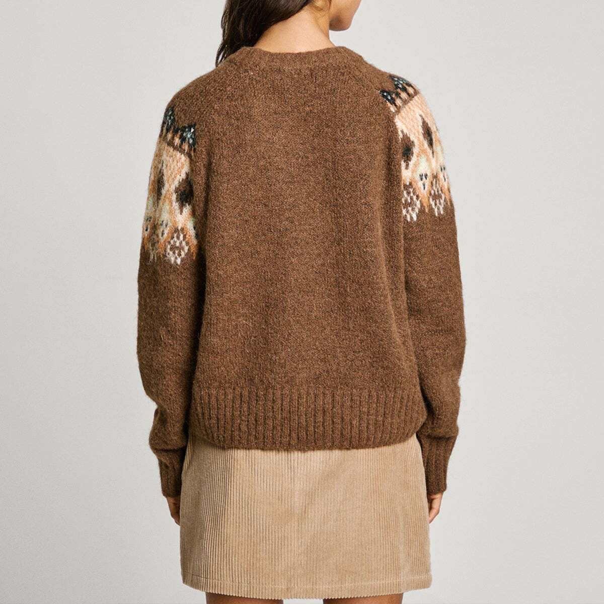 Pull-Over En Tricot Fairisle brun terre, PEPE JEANS