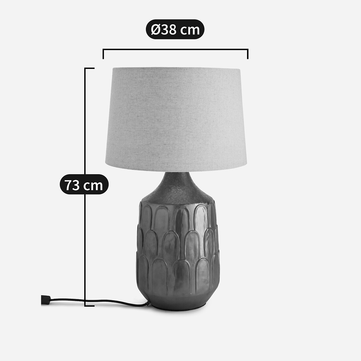 Lampe à poser, en céramique et lin, Synn bronze, AM.PM
