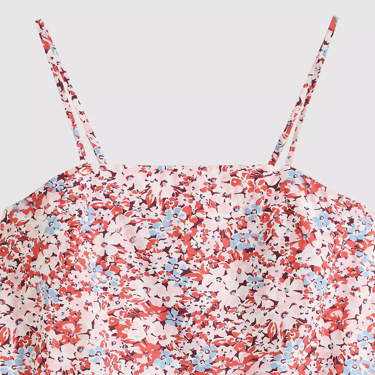 Abito corto con stampa floreale, spalline bianco fantasia a fiori rosa, LEVI'S