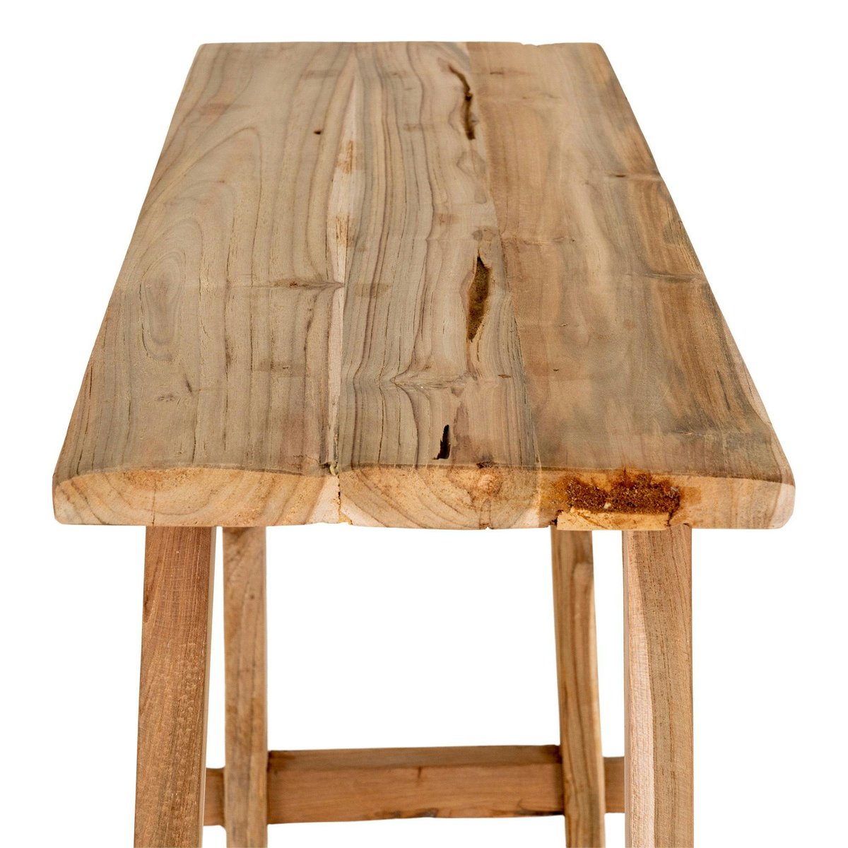 Console entrée rustique - bois clair, pieds tréteaux MENDOZA bois naturel, PIER IMPORT