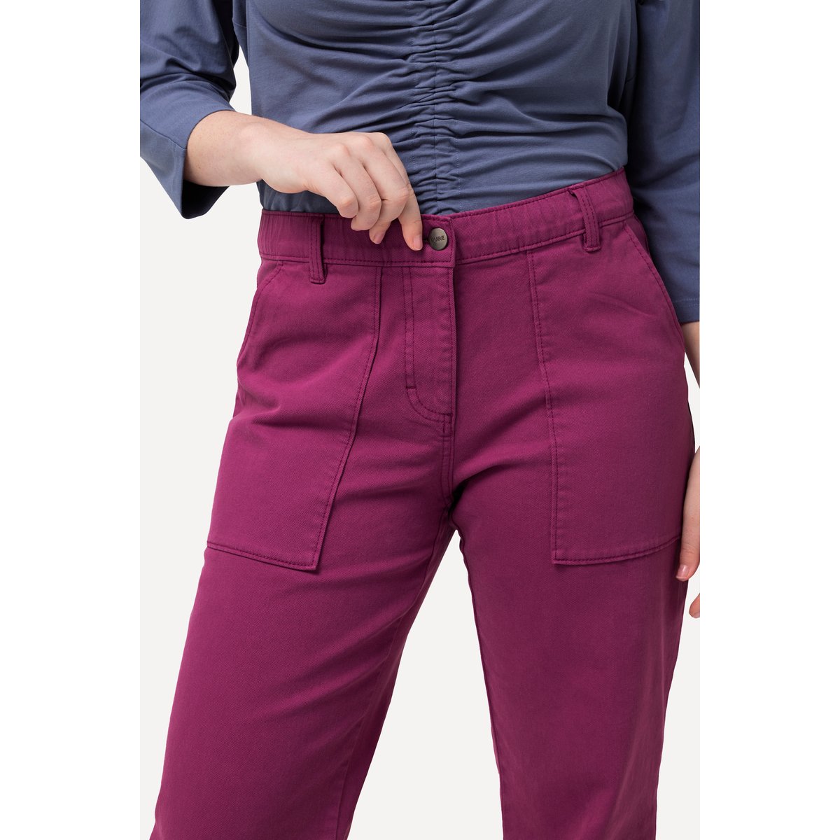 Jean coloré Mary en coton bio, jambe large fuchsia, ULLA POPKEN