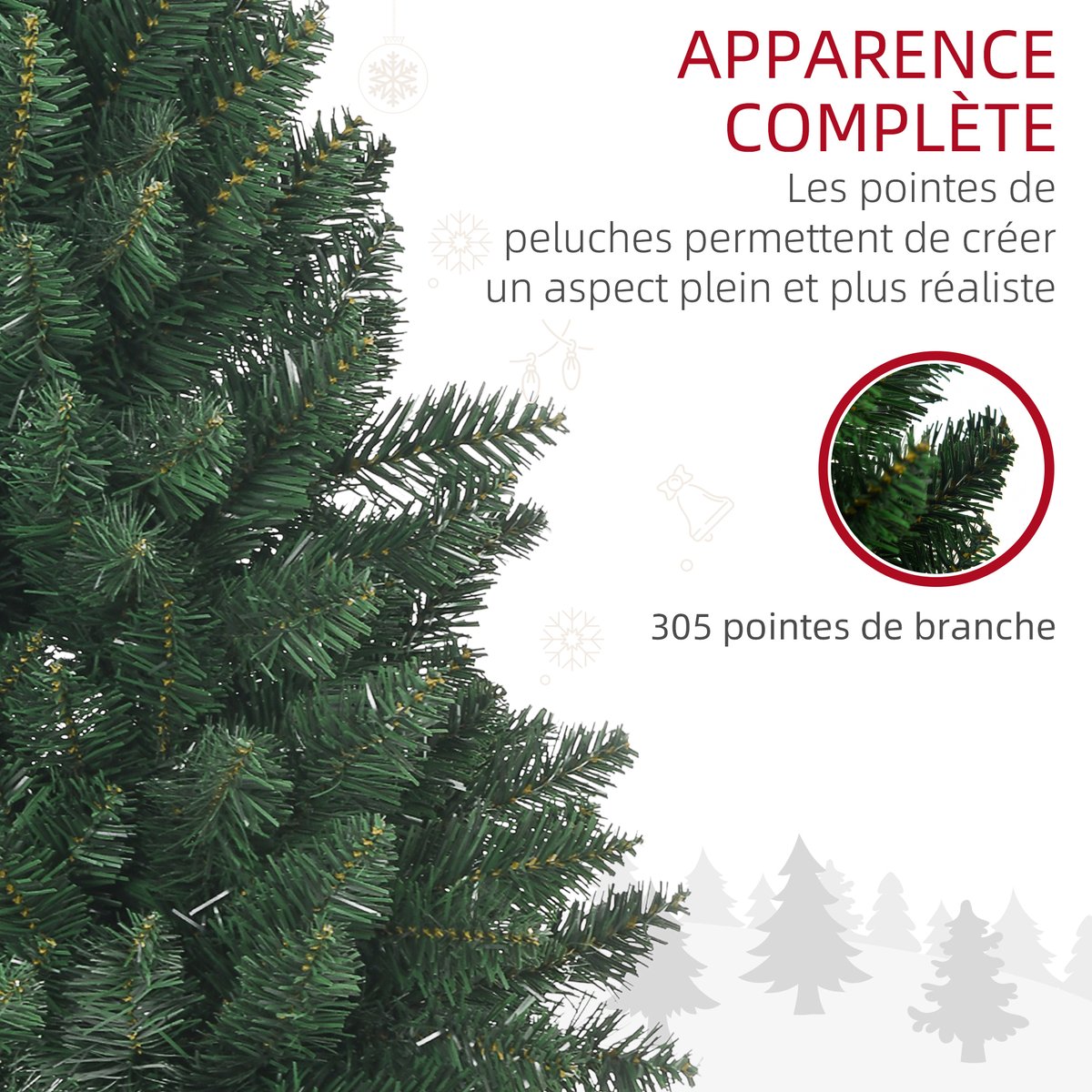 Sapin de Noël Plastique Vert vert, HOMCOM