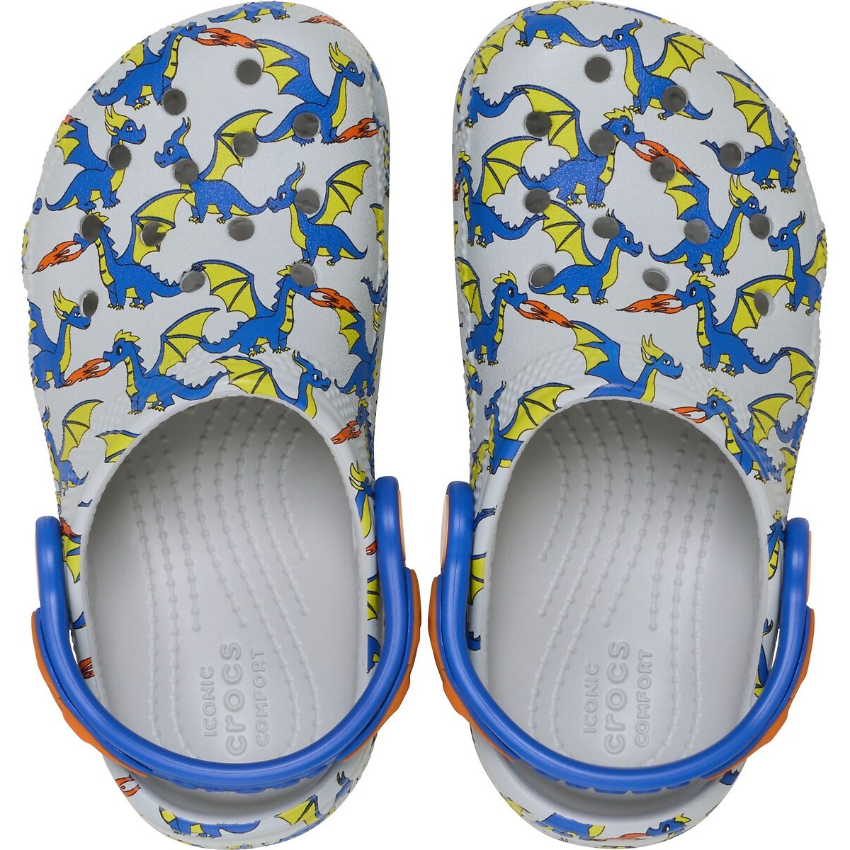 Klassieke klompen Dragon Graphic bedrukt grijs, CROCS