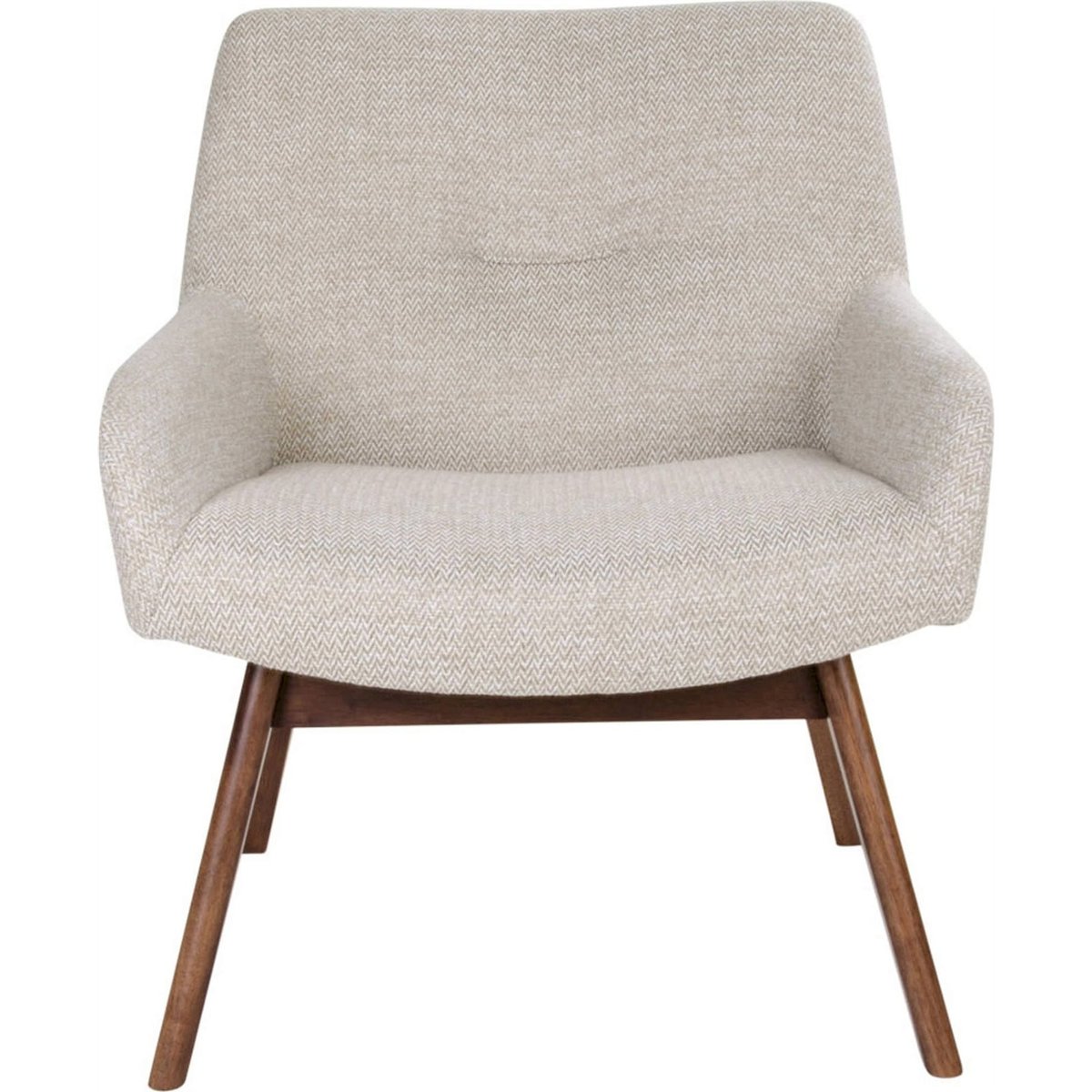 Fauteuil chenille et bois collection ODDMUND beige clair et brun naturel, RECOLLECTION