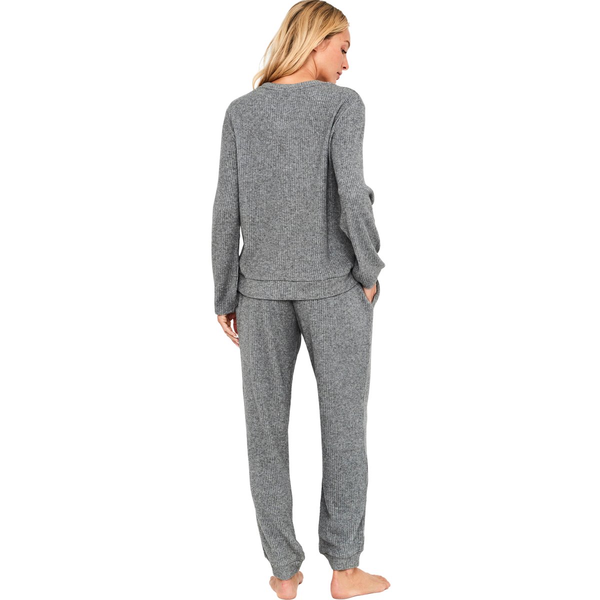Pyjama pantalon top manches longues Dreamood gris, SELMARK